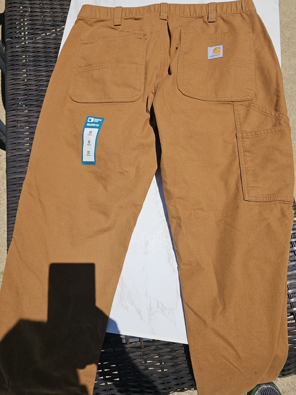 Carhartt Men’s Tan Cargo Work Pants - Rugged Flex Relaxed Fit- Size 32